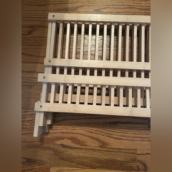 Light Brown/Tan Wooden Dish Drying Rack - Picture 2 of 11